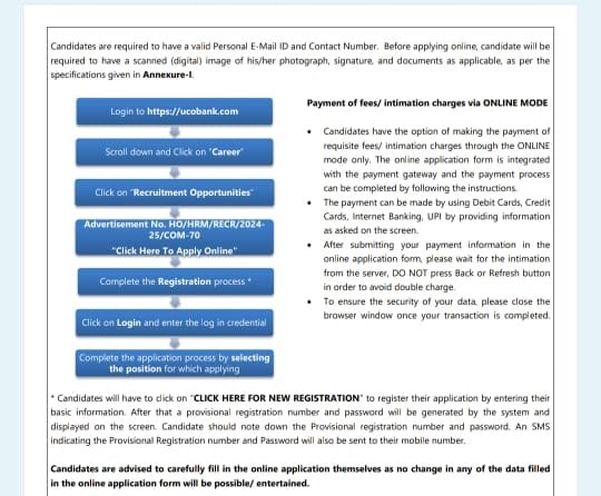 How to Apply UCO Bank SO Vacancy 2025