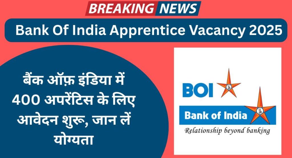 Bank Of India Apprentice Vacancy 2025